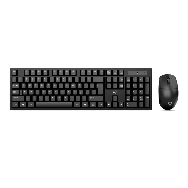 Ewent Pack Inalambrico 2.4Hz Kb+Raton - Teclado De Oficina - Receptor Usb-A - 1 Bateria Aaa (Incluida) - Color Negro