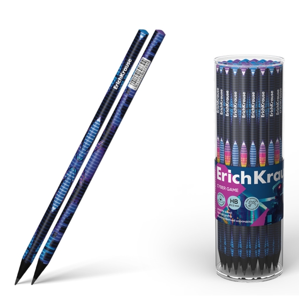 Erichkrause Cyber ​​Game Lapiz De Grafito Triangular Hb - Mina De 2.2Mm - 2 Diseños Surtidos