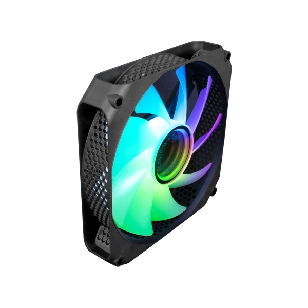 Coolbox Infinity Ventilador Argb - Efecto Tunel De Colores - Silencioso - Rodamiento Hidraulico - Color Negro