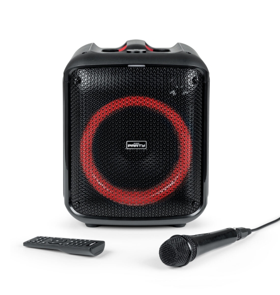 Bigben Altavoz Bluethooth - Microfono Con Cable - Efectos De Luz Led - Potencial Musical 200W - Color Negro