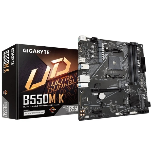 Gigabyte B550M K Placa Base Amd Am4 4Xddr4 - M.2, Sata, Pcie4.0 - Hdmi, Displayport, Rj-45, Usb 3.2 - Microatx