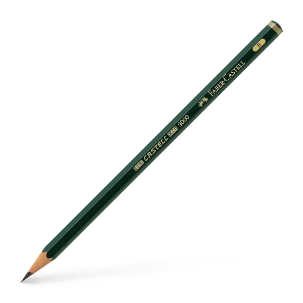 Faber-Castell Castell 9000 Lapiz De Grafito B - Mina Resistente A La Rotura - Ecologico