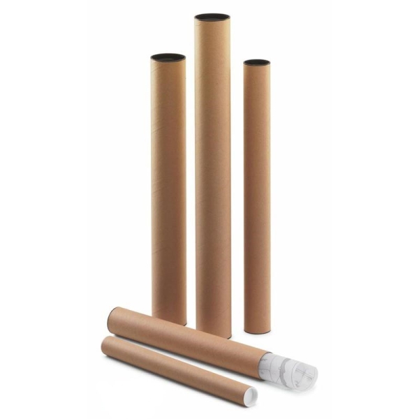 Faibo Tubo Portaplanos De Carton Con Tapas De Plastico 460X60Mm