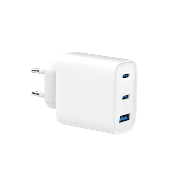 Spc Cargador De Pared 2Xusb-C/Pd + Usb-A 65W - Color Blanco