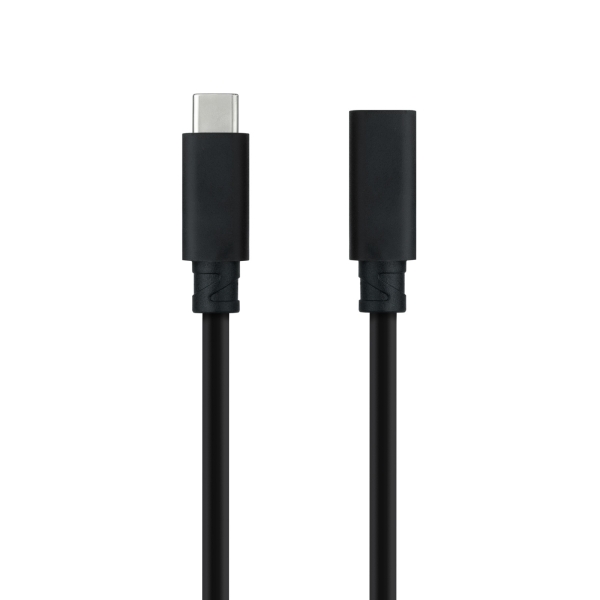 Nanocable Cable Prolongador Usb-C 3.2 Macho A Usb-C 3.2 Hembra - Gen2X2 20Gbp - 100W 5A - 4K 60Hz - 1.5 Metros - Mallado - Color Negro