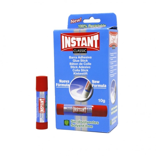 Instant Classic Barra De Pegamento 10Grs - Apto Para Uso Infantil Y/O Domestico - Lavable - Sin Disolventes