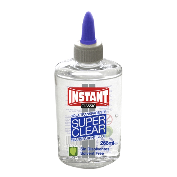 Instant Classic Super Clear Cola Transparente 266Ml - Apto Para Uso Infantil Y/O Domestico - Sin Disolventes - Transparente