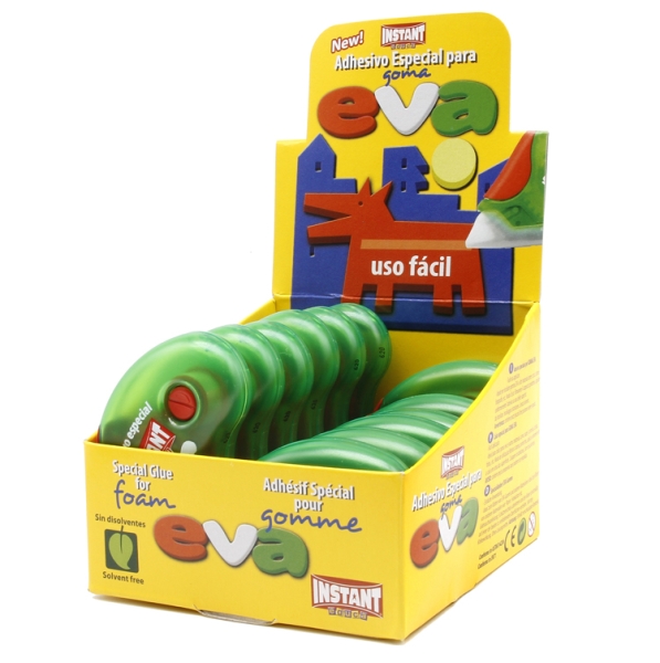 Instant Roller De Adhesivo Especial Para Goma Eva - Aplicacion Limpia Y Facil - Pegado Instantaneo - Sin Disolventes