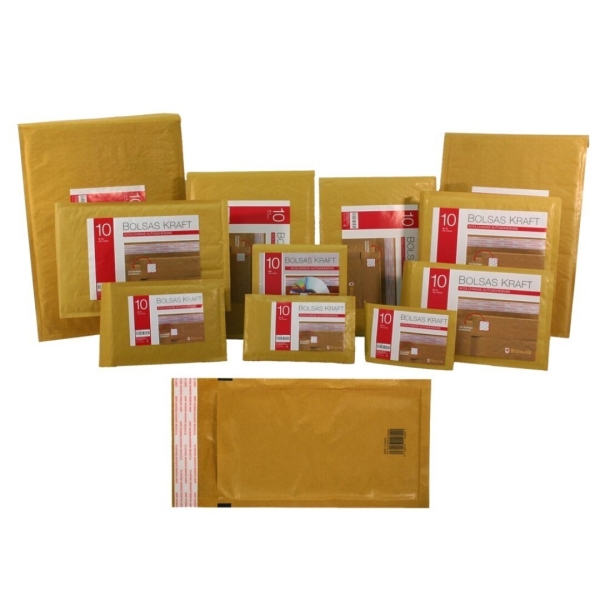 Bismark Bolsa Acolchada Kraft Nº17 240X340Mm - Recubrimiento Interno De Laminas De Burbuja De Aire - Cierre Autoadhesivo - Ideal Para Envios Con Alta Proteccion