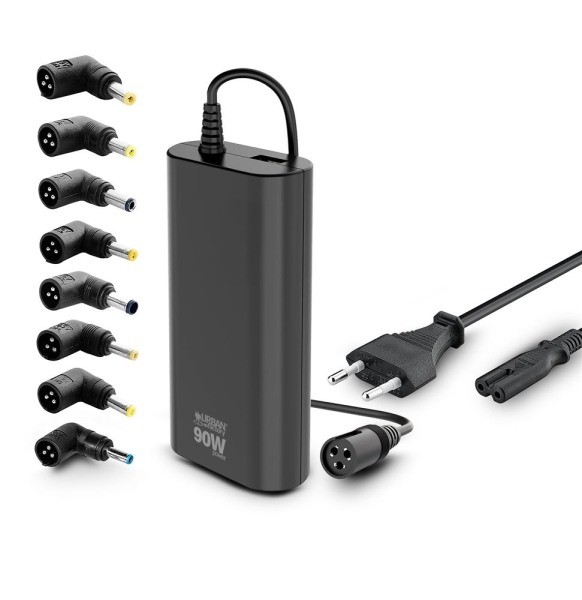 Urban Factory Alee Cargador Universal Para Portatil 90W - 1X Usb-A - Color Negro