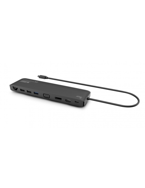 Urban Factory Hubee Hub 12 En 1 - Usb-C Macho - Displayport/Usb-C/Usb-A/Hdmi/Sd/Msd/Jack 3.5Mm/Rj45/Vga Hembra - Multi Pantalla 4K - Suministro De 100W - Color Gris Oscuro
