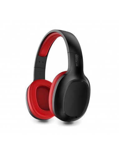 Urban Factory Movee Auriculares Supraaurales De Diadema - Bluetooth 5.1 - Recargables - Color Negro / Rojo