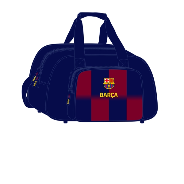 Safta F.c. Barcelona Bolsa Deporte - Bandolera Ajustable - Asa De Mano - Fondo Semirigido Extraible - 40X24X23Cm - Tacos Protectores - Color Rojo Y Azul