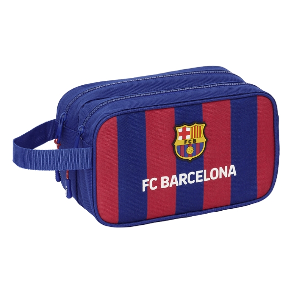 Safta F.c. Barcelona Neceser - 1 Asa De Mano - 2 Compartimentos - 26X15X12.5Cm - Color Rojo Y Azul
