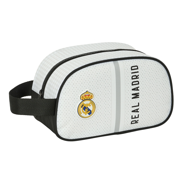 Safta Real Madrid 1ª Equipacion 24/25 Neceser - 1 Compartimento - Asa De Mano - 26X15X12Cm - Color Blanco/Negro