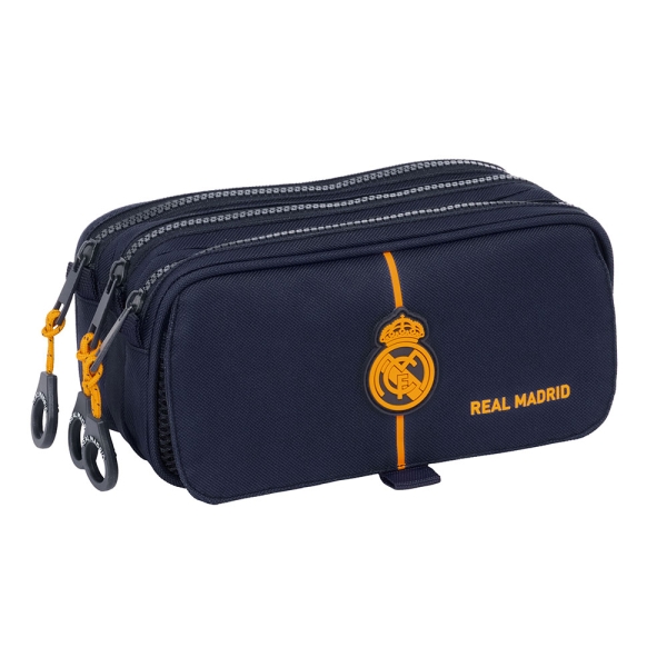 Safta Real Madrid 2ª Equipacion 24/25 Estuche Portatodo - 3 Compartimentos - 21.5X10X8Cm - Color Azul Marino