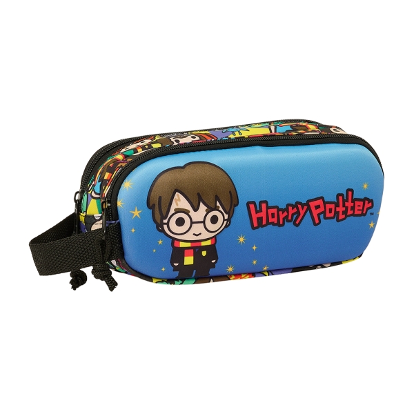Safta Harry Potter Estuche Portatodo 3D - 2 Compartimentos - Asa De Mano - 21X8X6Cm - Color Azul