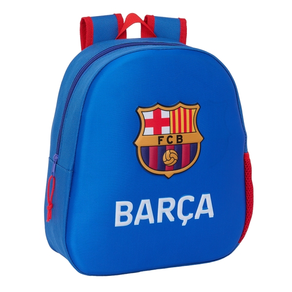 Safta F.c. Barcelona Mochila 3D - Asa De Mano - Portabotellas Lateral - 27X33X10Cm - Color Azul