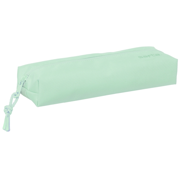 Safta Estuche Portatodo De 22Cm - 1 Compartimento - Rectangular - Goma Elastica Trasera - 22X4X7Cm - Color Verde Pastel