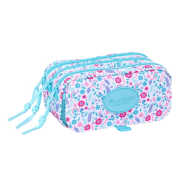 Safta Blackfit8 Cool Estuche Portatodo - 3 Compartimentos - 21.5X10X8Cm - Color Azul Claro