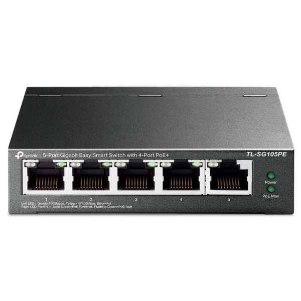 Tp-Link Tl-Sg105Pe Switch 5 Puertos 10/100/1000Mbps - Poe