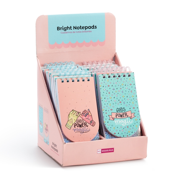 Miquel Rius Back2Fun Expositor Con 12 Cuadernos De Notas Con Espiral Wire-O - 80 Hojas Lisas De Papel 80 G/M2 - Cubiertas Con Detalles Iridiscentes