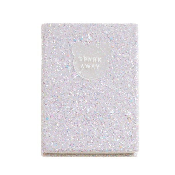 Miquel Rius Back2Fun Cuaderno Encolado Con Cubierta De Purpurina Blanco Y Patch De Silicona - 96 Hojas Punteadas De Papel 100 G/M2