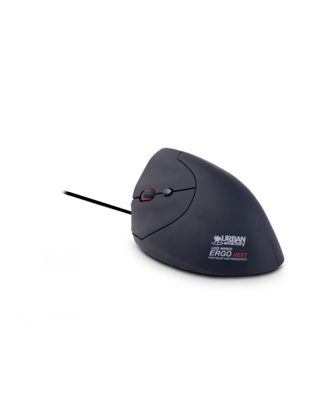Urban Factory Ergo Next Raton Vertical Ergonomico Con Cable - 1200-3600Dpi - 6 Botones - Uso Zurdo - Color Negro