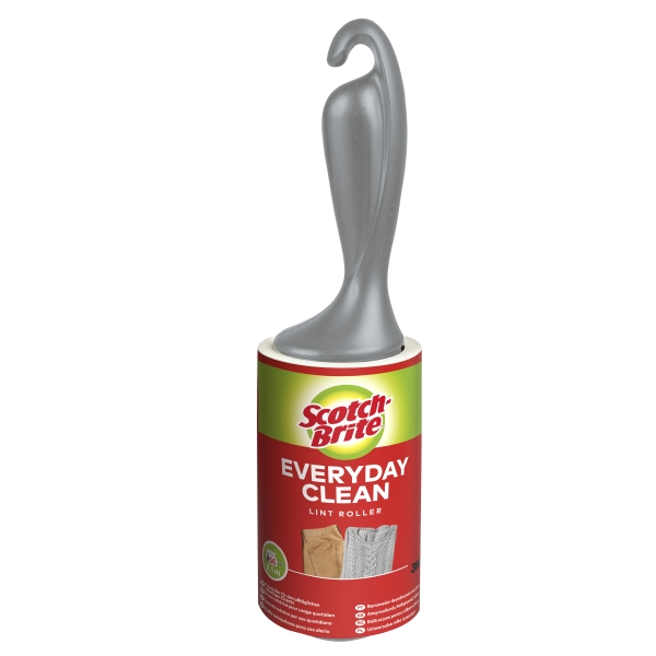 Scotch-Brite Everyday Clean Rodillo Quitapelusas Adhesivo - 56 Hojas - Color Negro