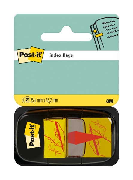 Post-It Index Dispensador Con 50 Marcadores De Indice Reposicionables - Forma Rectangular - Color Amarillo Claro