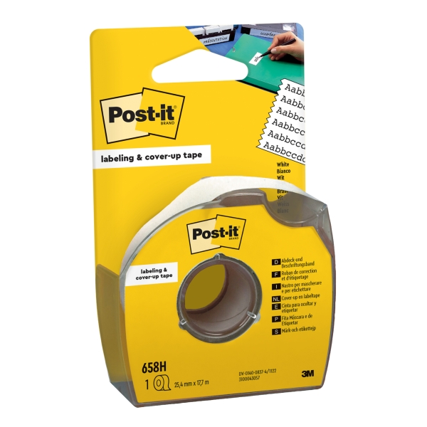 Post-It Rollo De Cinta Adhesiva Para Escribir - 25.4Mm X 17.7M - Con Dispensador - Color Blanco