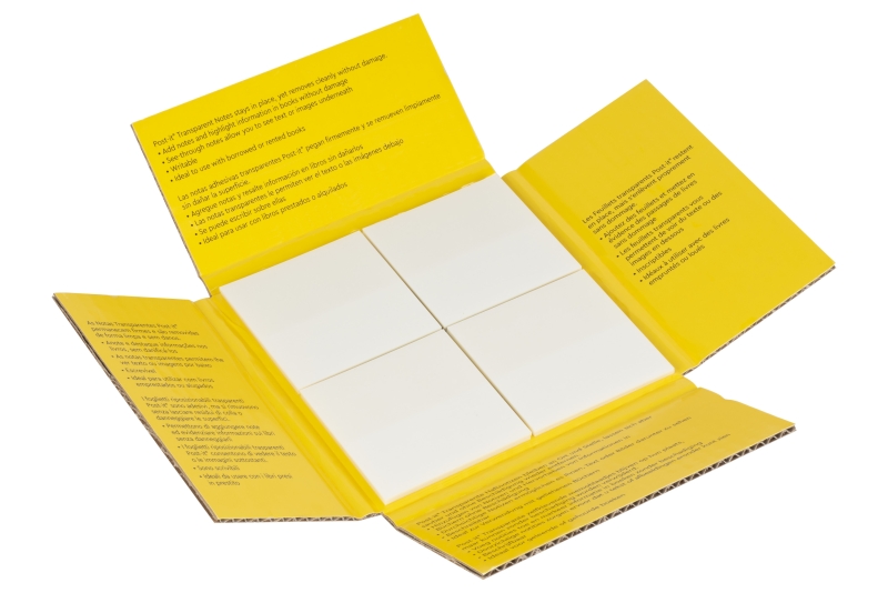 Post-It Pack De 12 Blocs De 36 Notas Transparentes - Forma Cuadrada - Color Transparente