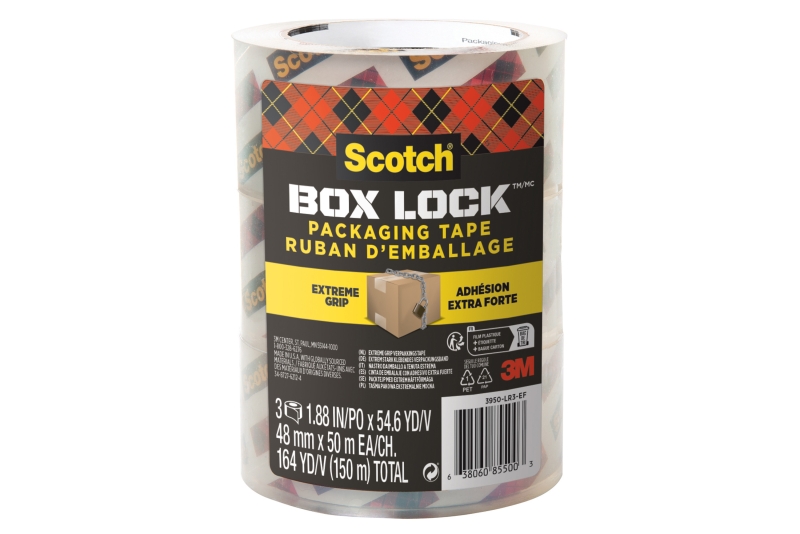 Scotch Box Lock Pack De 3 Precintos De Embalaje - 48Mm X 50M - Color Transparente