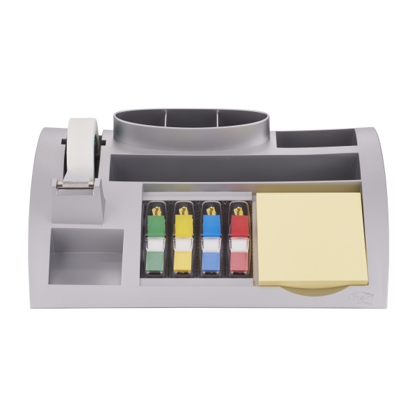 Post-It Index Organizador De Sobremesa - Incluye Bloc De Notas, Marcadores Y Cinta Adhesiva - Forma - Color Gris