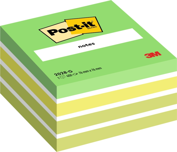Post-It Cubo De 450 Notas Adhesivas Reposicionables - Forma Cuadrada - 76X76Mm - Colores Surtidos