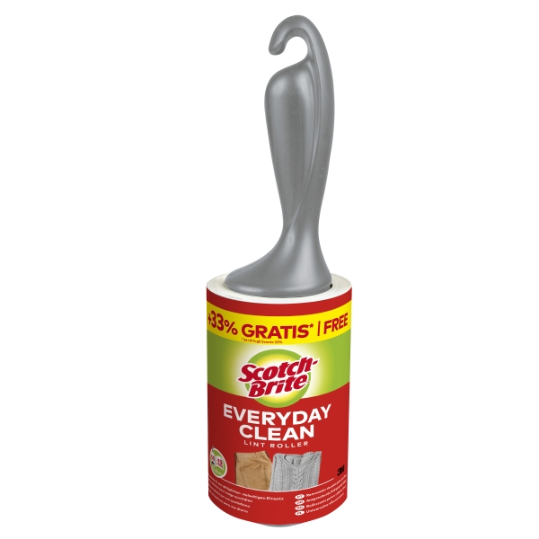 Scotch-Brite Everyday Clean Rodillo Quitapelusas Adhesivo - 75 Hojas - Color Negro