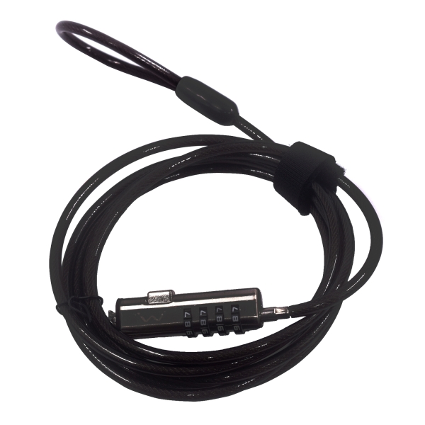 Ewent Cable De Seguridad Para Portatiles Con Ranura Nano - Candado De Combinacion Numerica - Cable De Acero - Cobertura De Vinilo - 1.8M De Longitud - Diametro De 4.5Mm - Color Negro