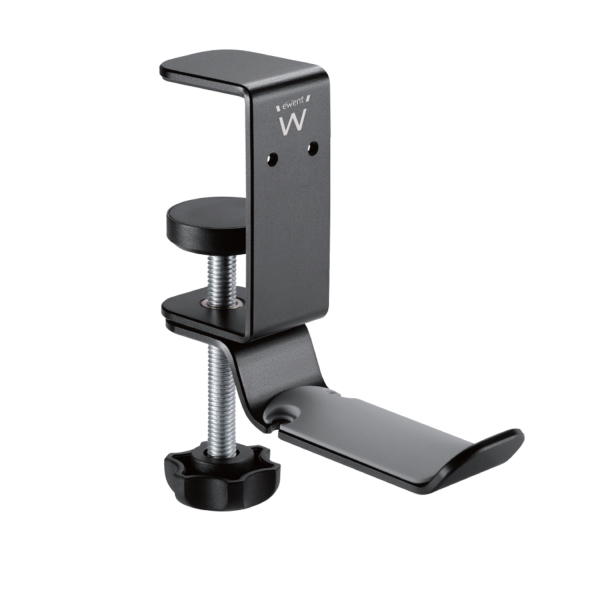 Ewent Soporte De Escritorio Universal Para Auriculares - Ajustable - Antideslizante - Color Negro