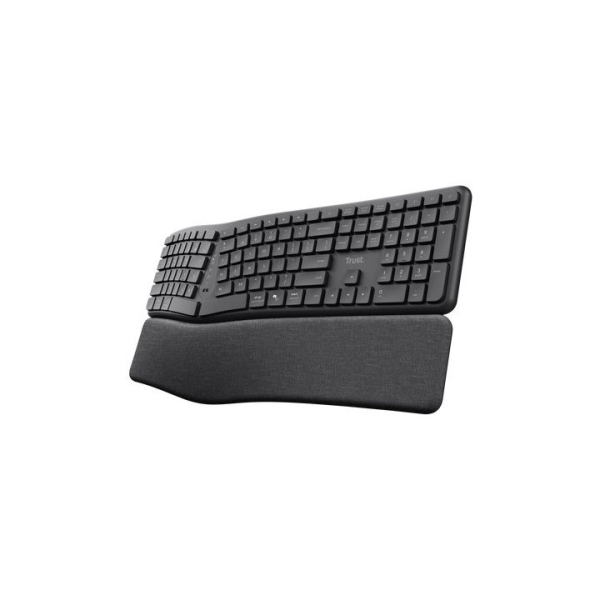 Trust Keyra Teclado Inalambrico Bluetooth - Multidispositivo - Teclas Ergonomicas Y Silenciosas - Coloe Negro