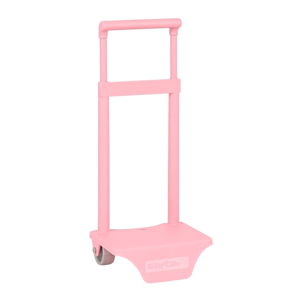 Safta Carro Guarderia Portamochilas - Sujecion Universal - Para Mochilas De Hasta 22X10X27Cm - Medidas Abierto 18X16X54Cm - Color Rosa Palo