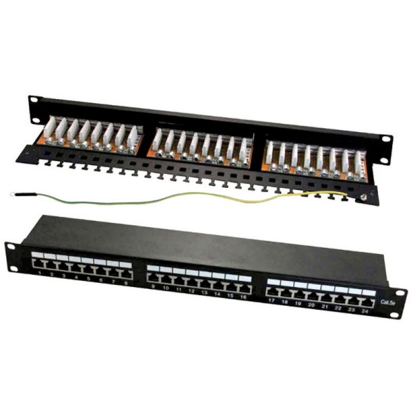 Wp Patch Panel De 24 Puertos Rj45 Cat. 6A Stp 1U - Color Negro