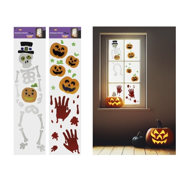 Bismark Pack Con Pegatinas De Halloween Para Ventanas - Pegatinas De Silicona - 2 Diseños Aleatorios