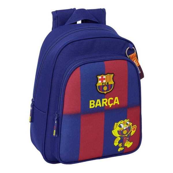 Safta F.c.barcelona Mochila Infantil De 9L - Adaptable A Carro - 2 Compartimentos - Portabotellas - 27X33X10Cm - Color Rojo Y Azul