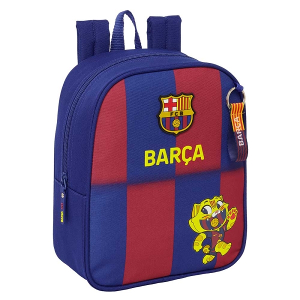 Safta F.c.barcelona Mochila Guarderia De 6L - Adaptable A Carro - Tarjeta De Identificacion Personal - Cierre De Cremallera - 22X27X10Cm - Color Rojo Y Azul