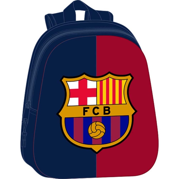 Safta F.c.barcelona Mochila 3D De 8.64L - Portabotellas - Tarjeta De Identificacion Personal - Hombreras Acolchadas - 27X33X10Cm - Color Rojo Y Azul