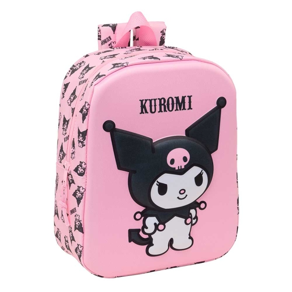 Safta Kuromi Mochila Guarderia 3D De 6L - Asa De Mano Superior - Asas Regulables Y Acolchadas - Cierre De Cremallera - 22X27X10Cm - Color Rosa Pastel