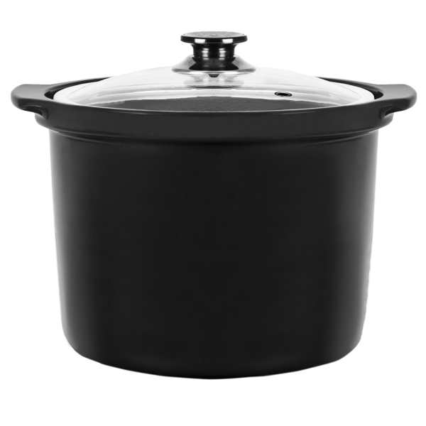 Cecotec Slowpot Cubeta Ceramica Para Ollas Gm De 6L - Cocciones Lentas - Tapa De Vidrio - Interior Esmaltado - Facil De Limpiar - Color Negro