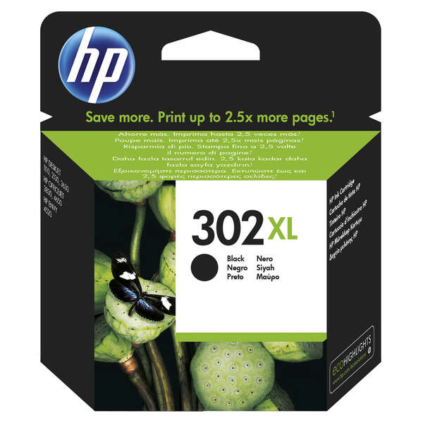 Hp 302Xl Negro Cartucho De Tinta Original - F6U68Ae