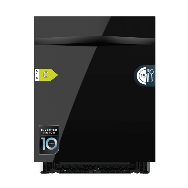 Cecotec Bolero Aguazero 6620 Full-Bi Matt Black Glass Lavavajillas Integrable De 60Cm - 15 Servicios - Modo Turbo - 8 Programas - Motor Inverter - Inicio Programable - Color Negro