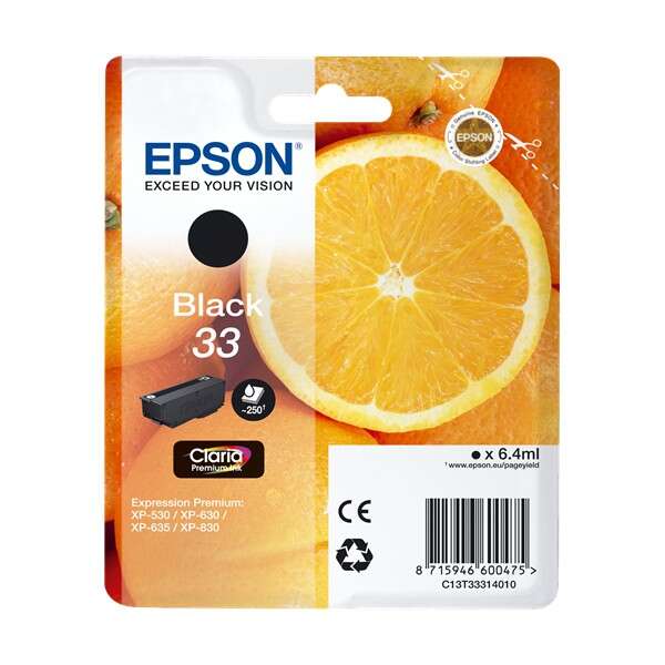 Epson T3331 (33) Negro Cartucho De Tinta Original - C13T33314012